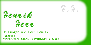 henrik herr business card